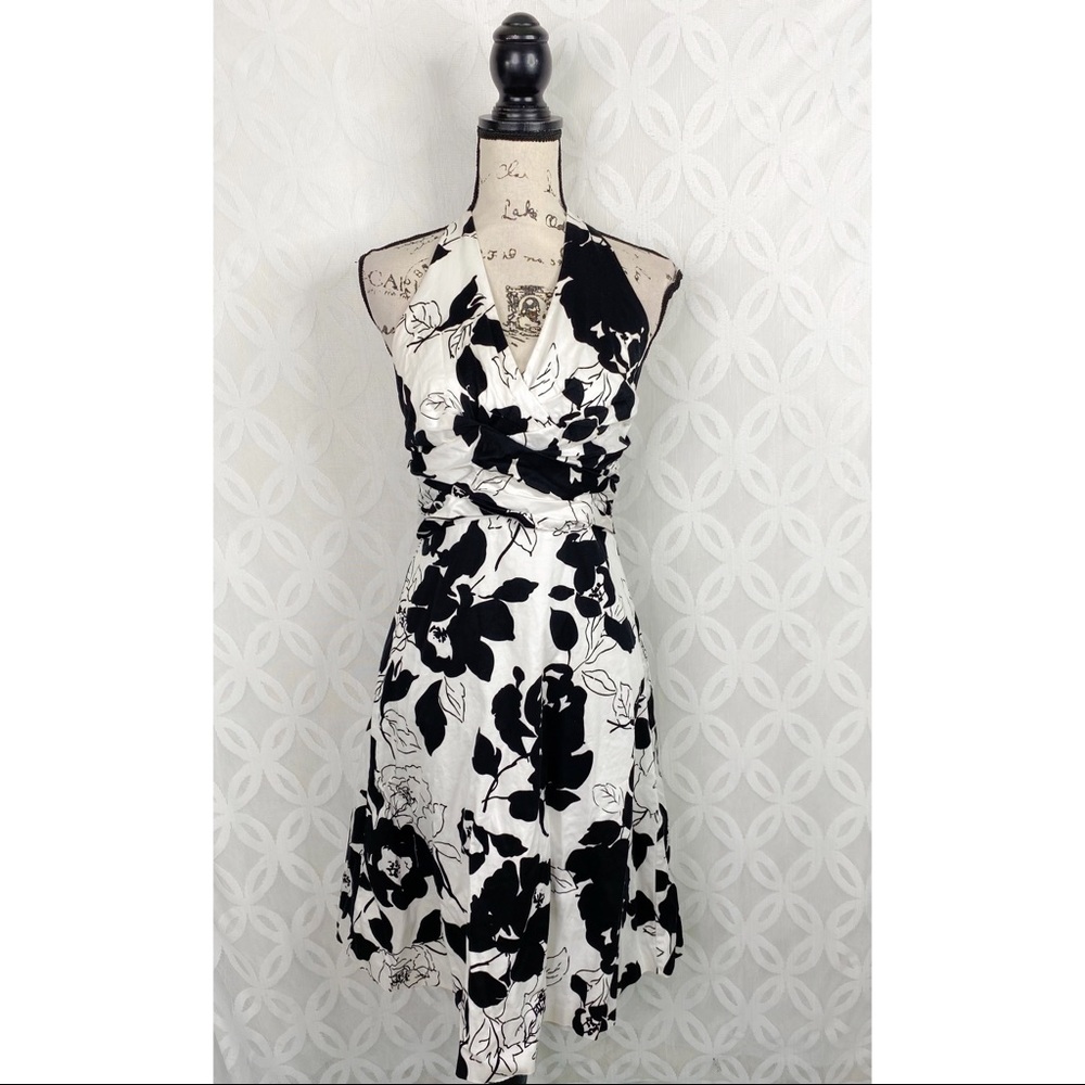White House Black Market Floral Halter Dress